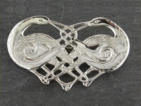 Silver Herons Brooch S028b Rhiannon Jewellery