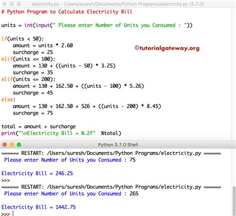 Python Program To Calculate Electricity Bill Laptrinhx