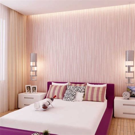 Pink Wallpaper Girls Bedroom Wall Paper Roll Flocked Embossed Texture