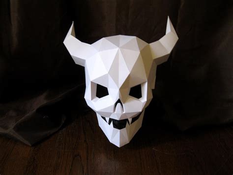 Devil Skull Mask With Moving Mouth For Halloween Diy Pattern With Just