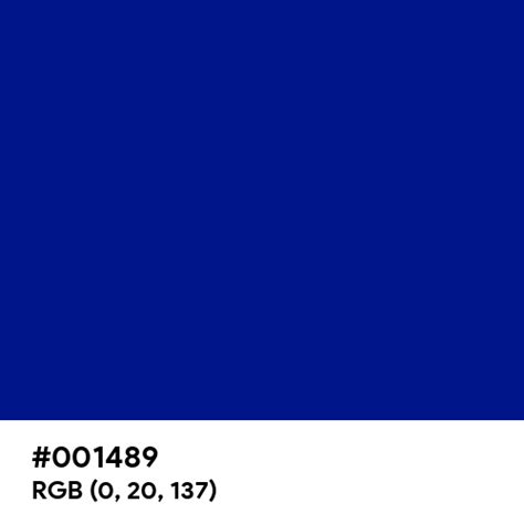 Reflex Blue Pantone Color Hex Code Is 001489