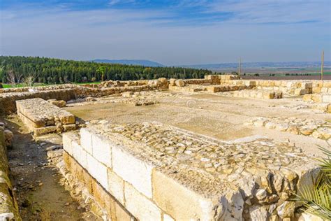Ancient Archaeological Ruins And Landscape Tel Megiddo National Park