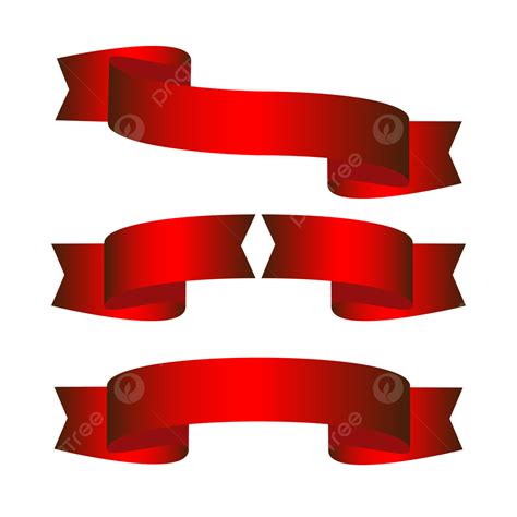 Gambar Desain Pita Merah 3d Merah Pita Png Dan Vektor Dengan