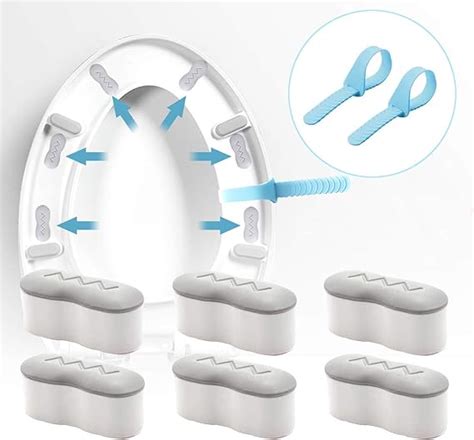 6 Pcs Universal Toilet Seat Bumpers With 2 Height Options Toilet Seat