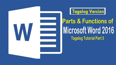 Basic Parts And Functions Of Microsoft Word 2016 Youtube