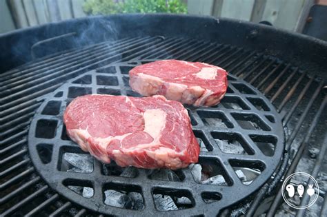 Adjust the temperature to about 550f degrees. Grilled ribeye from the BBQ - super tender and tasty ...
