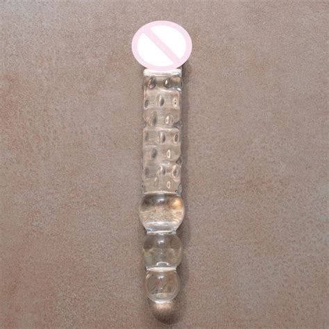 2016 New Huge Glass Dildo Butt Plug Double Penetration Large Crystal Dildos Anal Plug Sex Toys