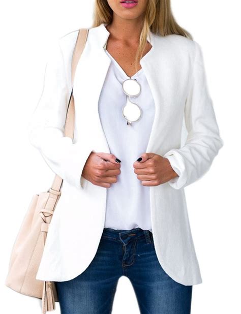 Persun Womens Stand Collar Long Sleeve Slim Blazer Shop2online Best