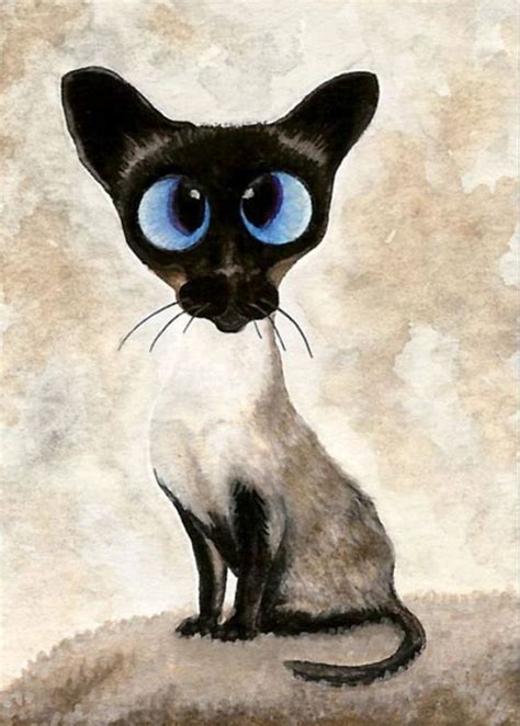 Me Siamese Par Amy Lyn Bihrl Ilustraciones De Gato Dibujos De
