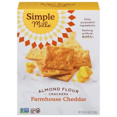 Simple Mills Farmhouse Cheddar Almond Flour Crackers 4 25 Oz King