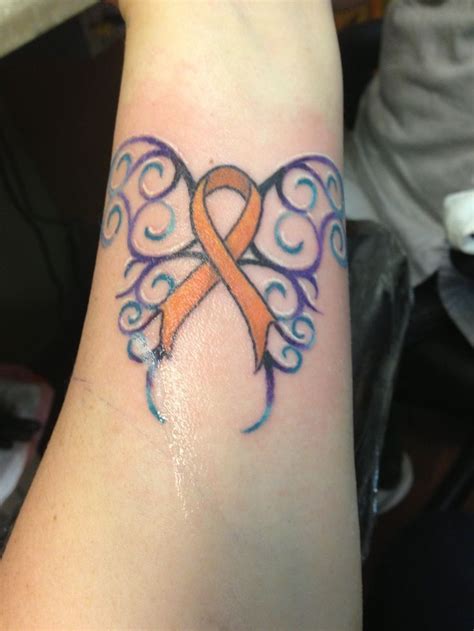 Women goes for cancer ribbon tattoo on their shoulder to show their disputed mood and to create awareness of the cancer disease. Kidney Cancer Ribbon Tattoo Designs - Best Tattoo Ideas