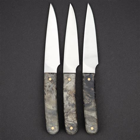 Florentine Kitchen Knives F4 Paring Knife Beach Gray Wood Custom