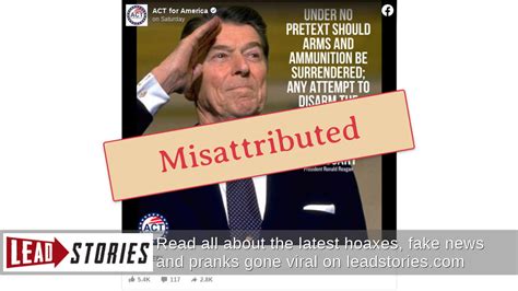 Fact Check Ronald Reagan Did Not Say Any Attempt To Disarm The People