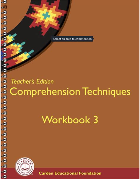 Ted Comprehension Techniques Workbook 3 Teachers Edition The