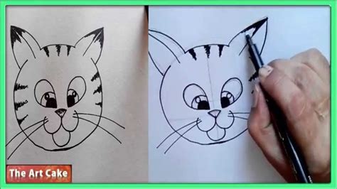 How To Draw A Cute Cartoon Cat Face Youtube