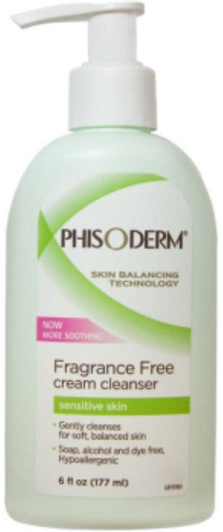 Phisoderm Fragrance Free Cream Cleanser For Sensitive Skin 6 Oz Pack