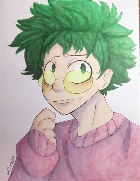 Pixilart Deku With Glasses Uploaded By Romb Thankyoub