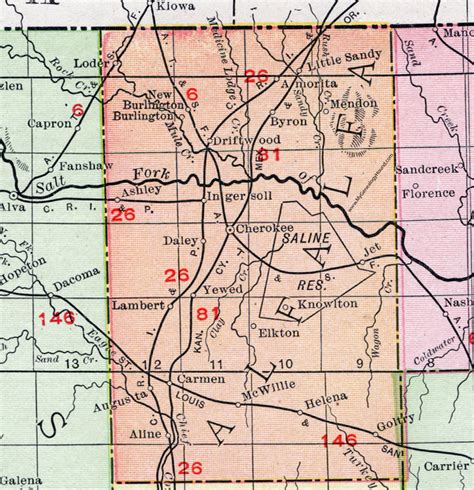 Alfalfa County Oklahoma 1911 Map Rand Mcnally Cherokee Carmen Helena