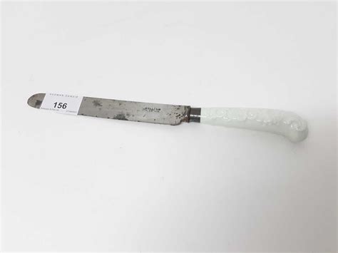 Lot 156 A Knife With Worcester Porcelain Handle