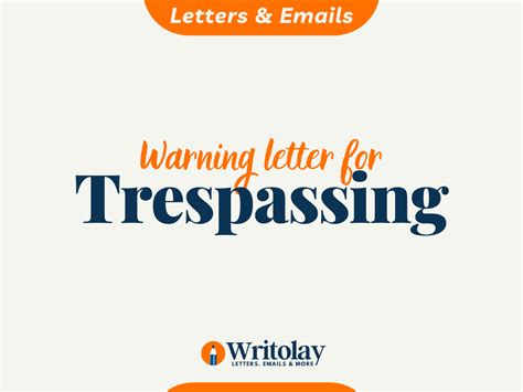 Trespassing Warning Letter 4 Templates Writolay