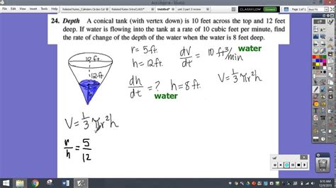 Related Rates Cones Youtube