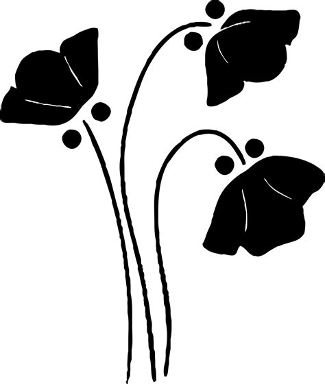 Silhouette Flower Clip Art Flower Black Png Download 12691500