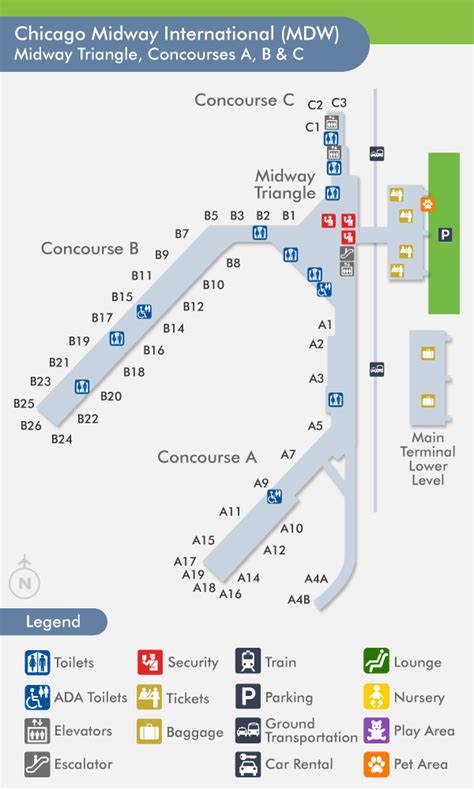 Midway Airport Mdw Terminal Map