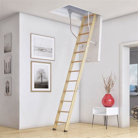 Dolle Wooden Loft Ladder Clickfix 76g Insulated Door Max Ceiling