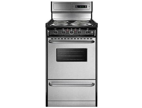 Summit 20 Micro Slim Compact Electric Range And Oven In Stainless Steel