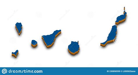 Canary Islands Map Vector High Detailed Administrative 3d Map Of