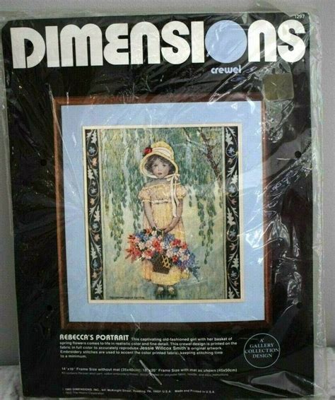 Dimensions 1297 Rebeccas Portrait Crewel Embroidery Kit Nos 1980s For