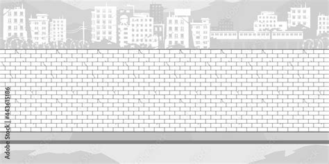 Black And White Brick Wall Coloring Page With Background Of The