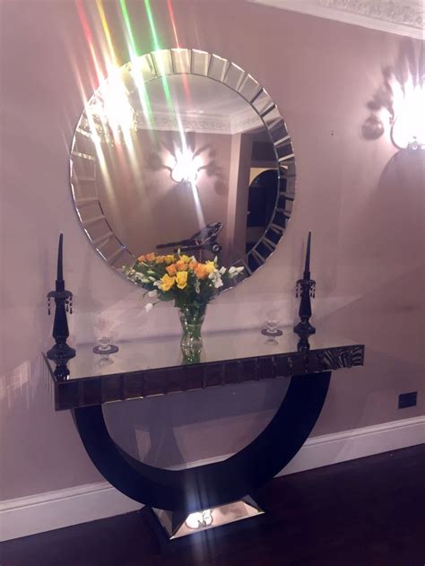 Victoria mirrored 2 drawer console hallway table with white gloss legs. Pin on Quartz Console & Mirror - Customer Photos