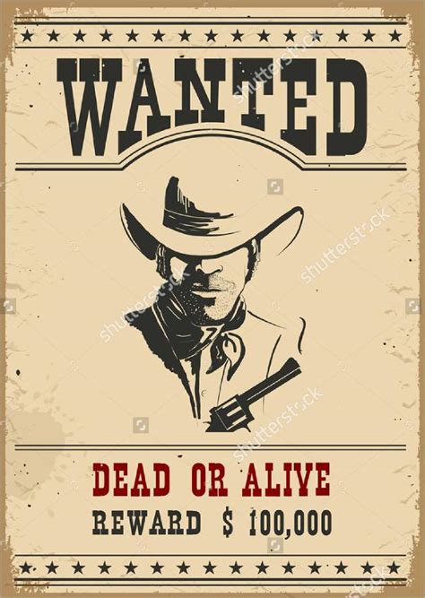 Old Western Wanted Poster Templates Templates Creativ