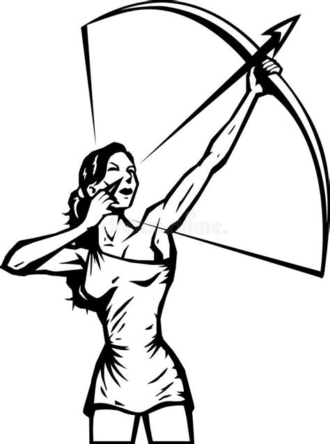 Stylized Female Archer Stock Vector Illustration Of Athlete 12391125