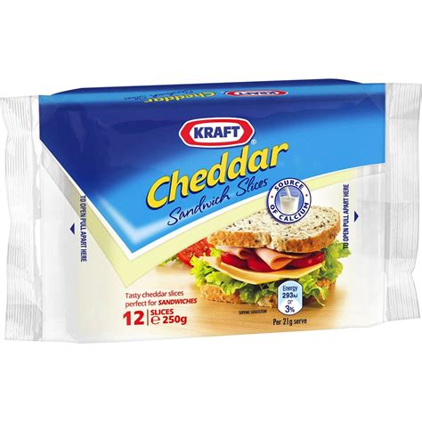 Kraft Cheese Cheddar Singles Slices 250g Glomarklk