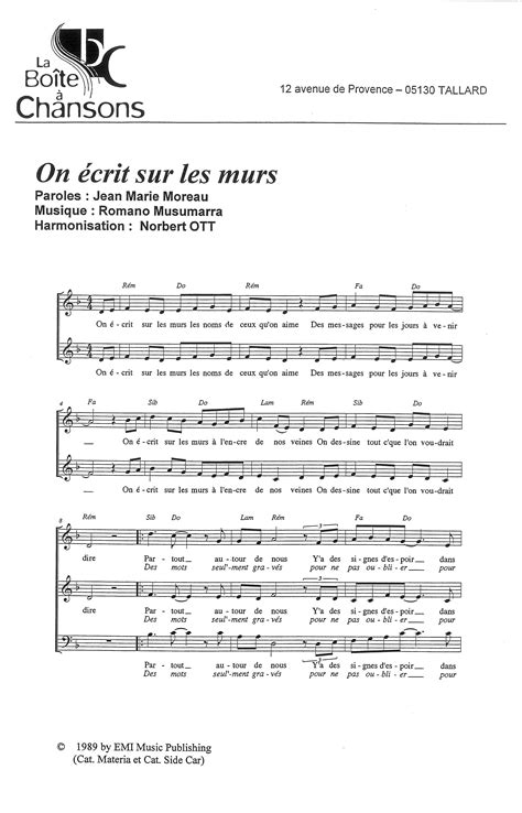 Partition De Musique éditeur De Partitions Pour Chorale