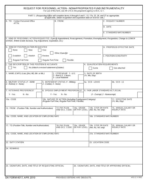 Da Form 4017 Fill Out Sign Online And Download Fillable Pdf