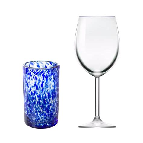 Novica Artisan Handblown Recycled Drinking Glasses Unique Water Tumblers Blue Mexican Tableware