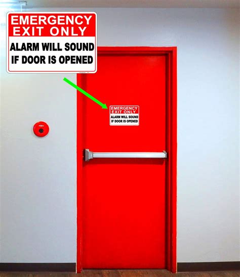 Emergency Exit Only Alarm Will Sound Sign Stickers︱free Shipping