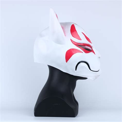 Full Head Fortnite Fox Drift Mask Cosplay Fortnite Kitsune Face Costum