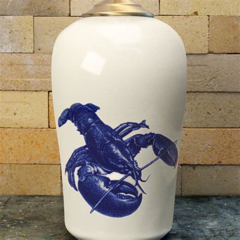 In Glaze Decal Lobster Lamp Chatham Pottery