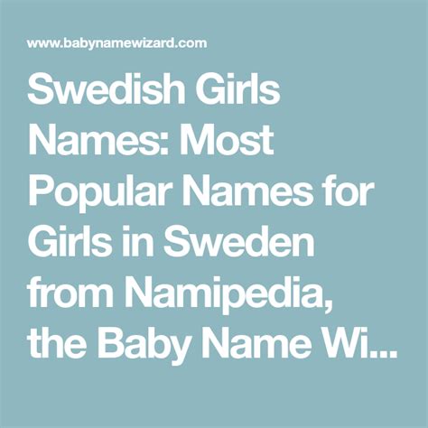 Swedish Names For Girls Caption Update