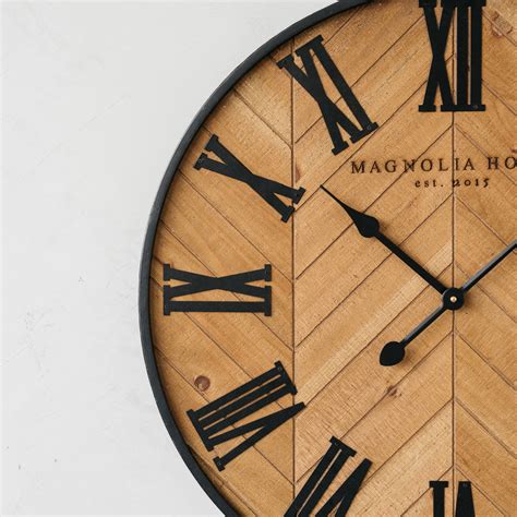 Delia Wooden Roman Numeral Wall Clock Magnolia