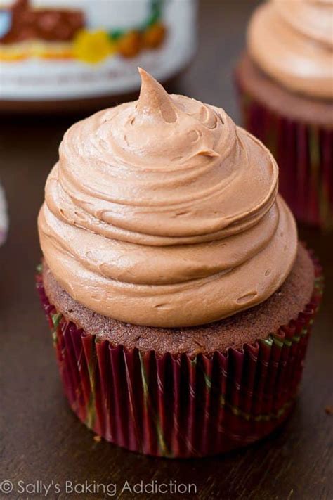 Chocolate Cupcakes With Creamy Nutella Frosting Sallys Baking Addiction