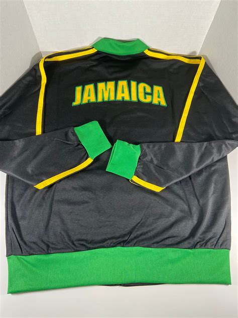Jamaica Track Football Soccer Jacket Black Nwt Etsy
