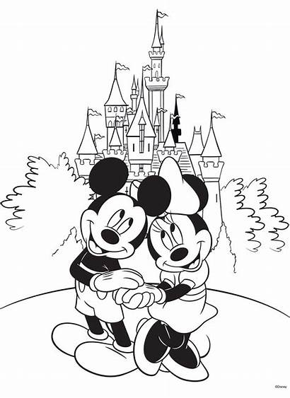 Mickey Minnie Castle Coloring Pages Printable Disney