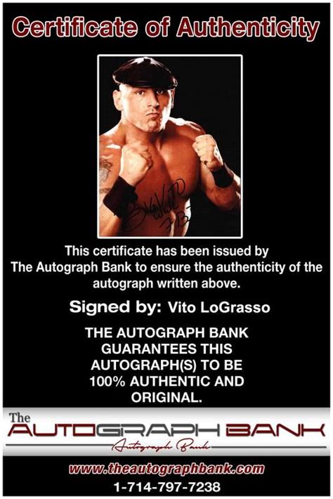 Big Vito Lograsso Signed Authentic 8x10 Free Ship The Autograph Bank