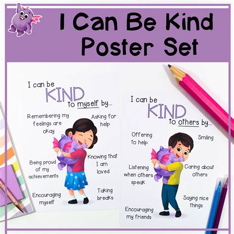 I Can Be Kind Poster Set To Encourage Kindness And Self Kindness Made