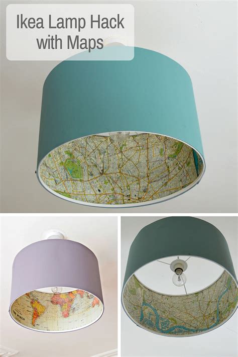 The Best Ikea Lamp Hack Rismon Map Lampshade Pillar Box Blue
